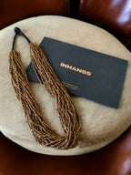 Inhanns Handmade Beaded Multilayer Necklace, 20 Layers - Gold | Grocsy