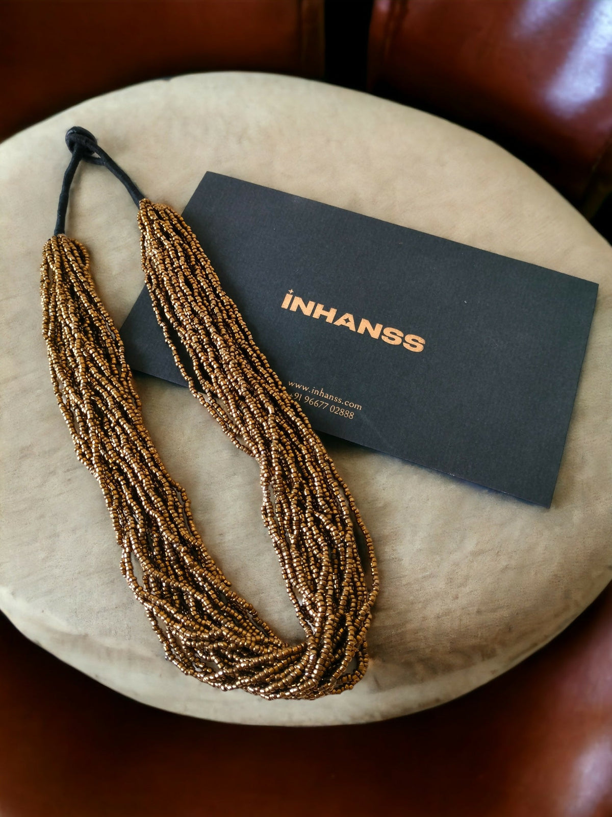 Inhanns Handmade Beaded Multilayer Necklace, 20 Layers - Gold | Grocsy