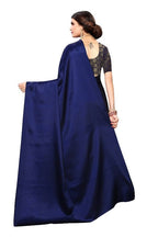 Vamika Navy Satin Designer Saree (DUST NAVY) | Grocsy
