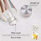 Borosil Artisan Narrow Mouth Glass Bottle with Metal Lid - Prism | Grocsy