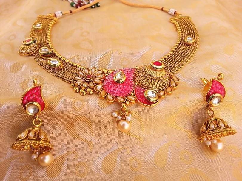 Multicolor Antique Stylish Necklace Set | Grocsy