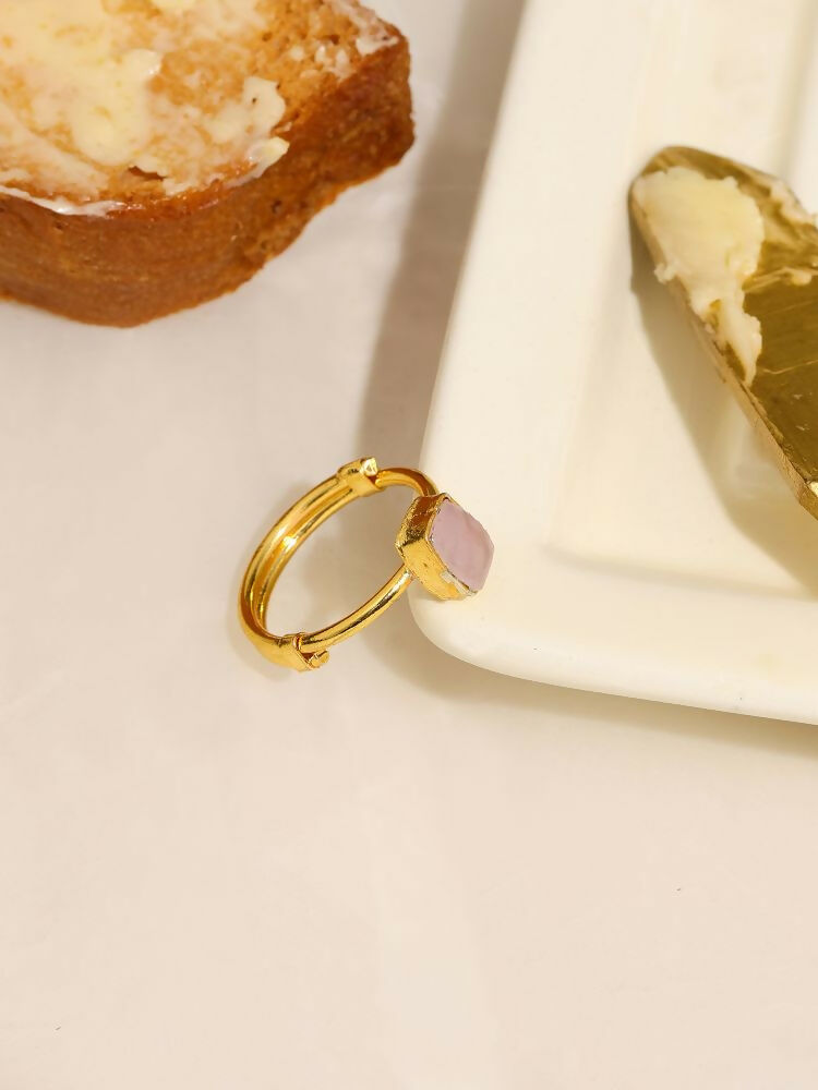 Natural Stone Pink Ring - Ruby Raang | Grocsy