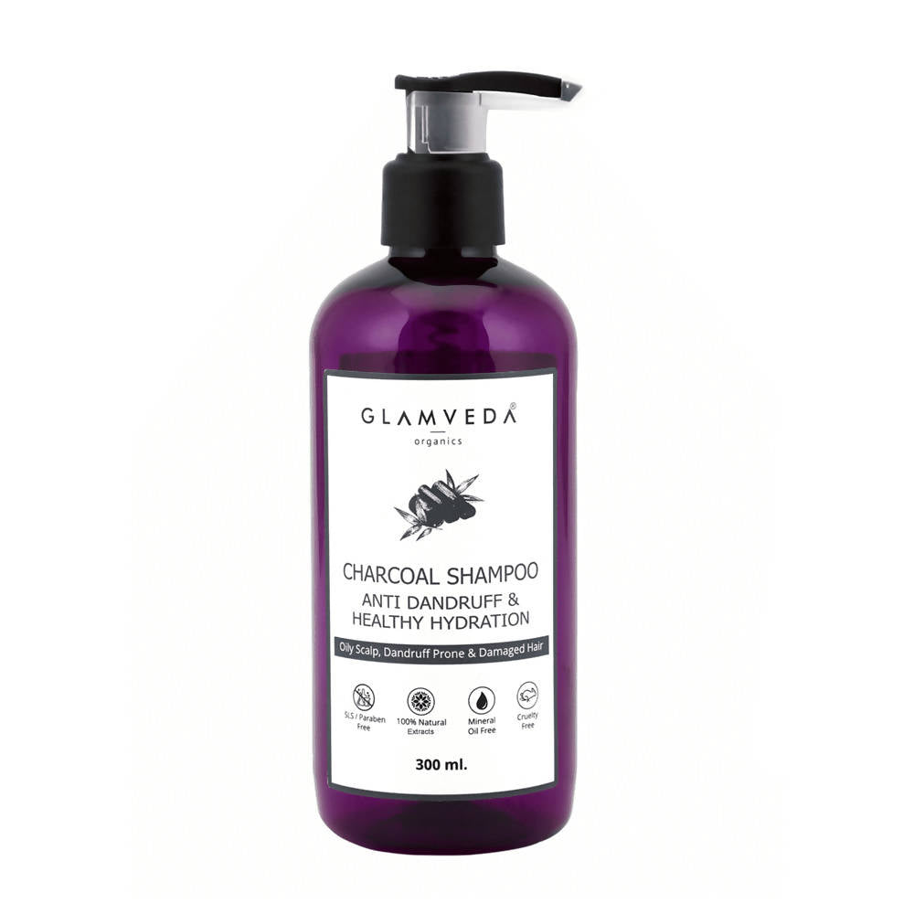 Glamveda Charcoal Shampoo Anti Dandruff & Healthy Hydration | Grocsy