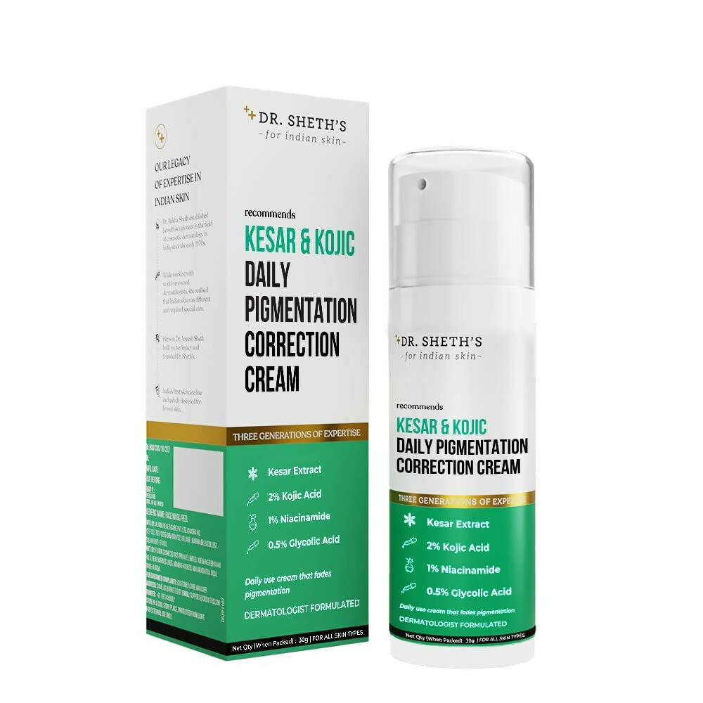 Dr. Sheth's Kesar & Kojic Acid Daily Pigmentation Correction Face Cream & Body Lotion | Grocsy
