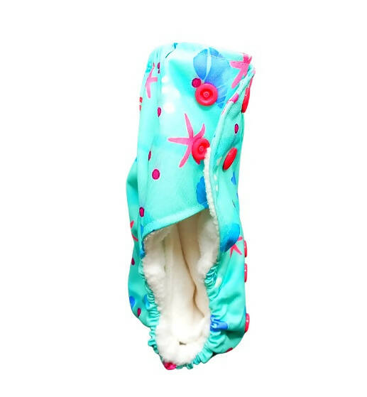 Kindermum Nano Aio Cloth Diaper With 2 Organic Cloth Insert- Seashore For Kids | Grocsy