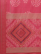 Yufta Women Pink Bandhani Printed Panelled Gotta Patti Kurta with Palazzo & With Dupatta | Grocsy
