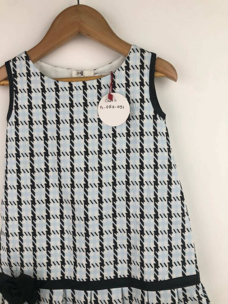 Pink Cow Fashions Box Print Dress With Bow | Grocsy