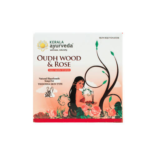 Kerala Ayurveda Natural Handmade Oudh Wood & Rose Soap | Grocsy