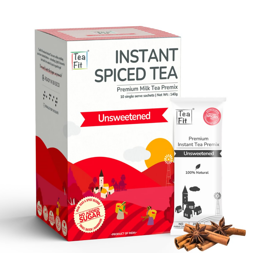 TeaFit Premium Zero Sugar Instant Tea Premix - Masala & Cardamom | Grocsy