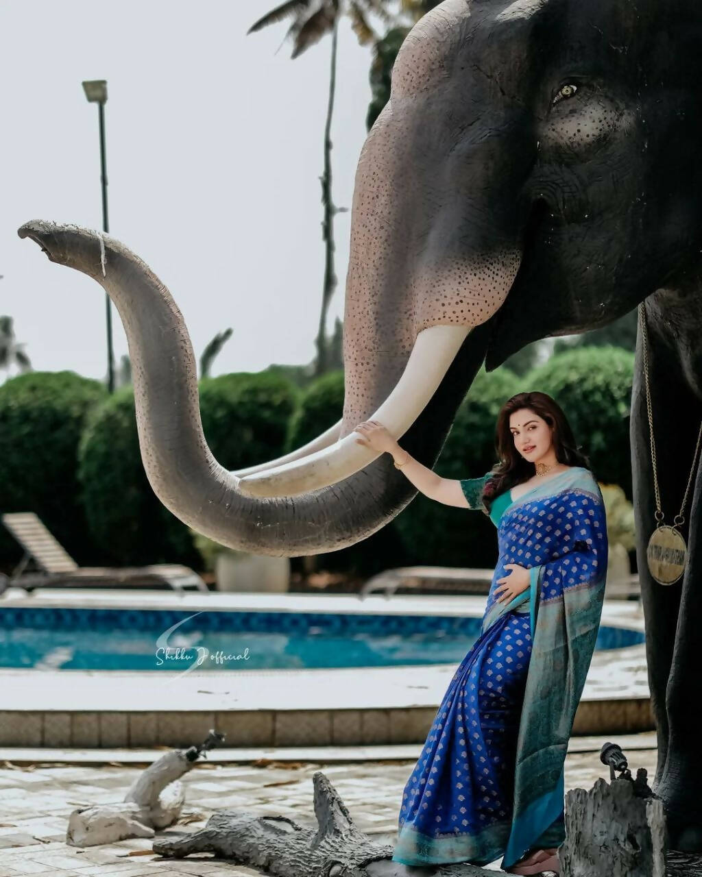 DEIANA'S Beautiful Designer Golden zari Soft Lichi Silk Saree - Blue | Grocsy