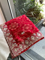 Teeya Creation New Trendy Leheriya Bandhani Georgette Saree For Daily Wear -Red | Grocsy