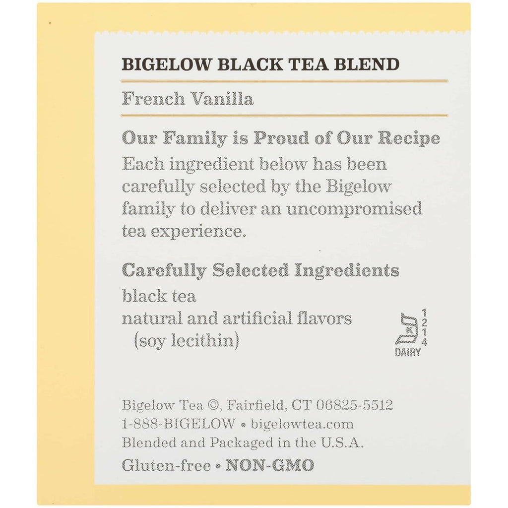 Bigelow Tea French Vanilla Black Tea Caffeinated Freshness & Aroma Caffeinated | Grocsy