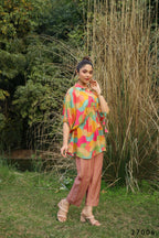 Women's Casual Fashionable Multi Mull Cotton co-ord set - Anya | Grocsy