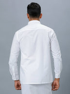 Ramraj Cotton Mens Full Sleeve Formal Poly Cotton White Shirt | Grocsy