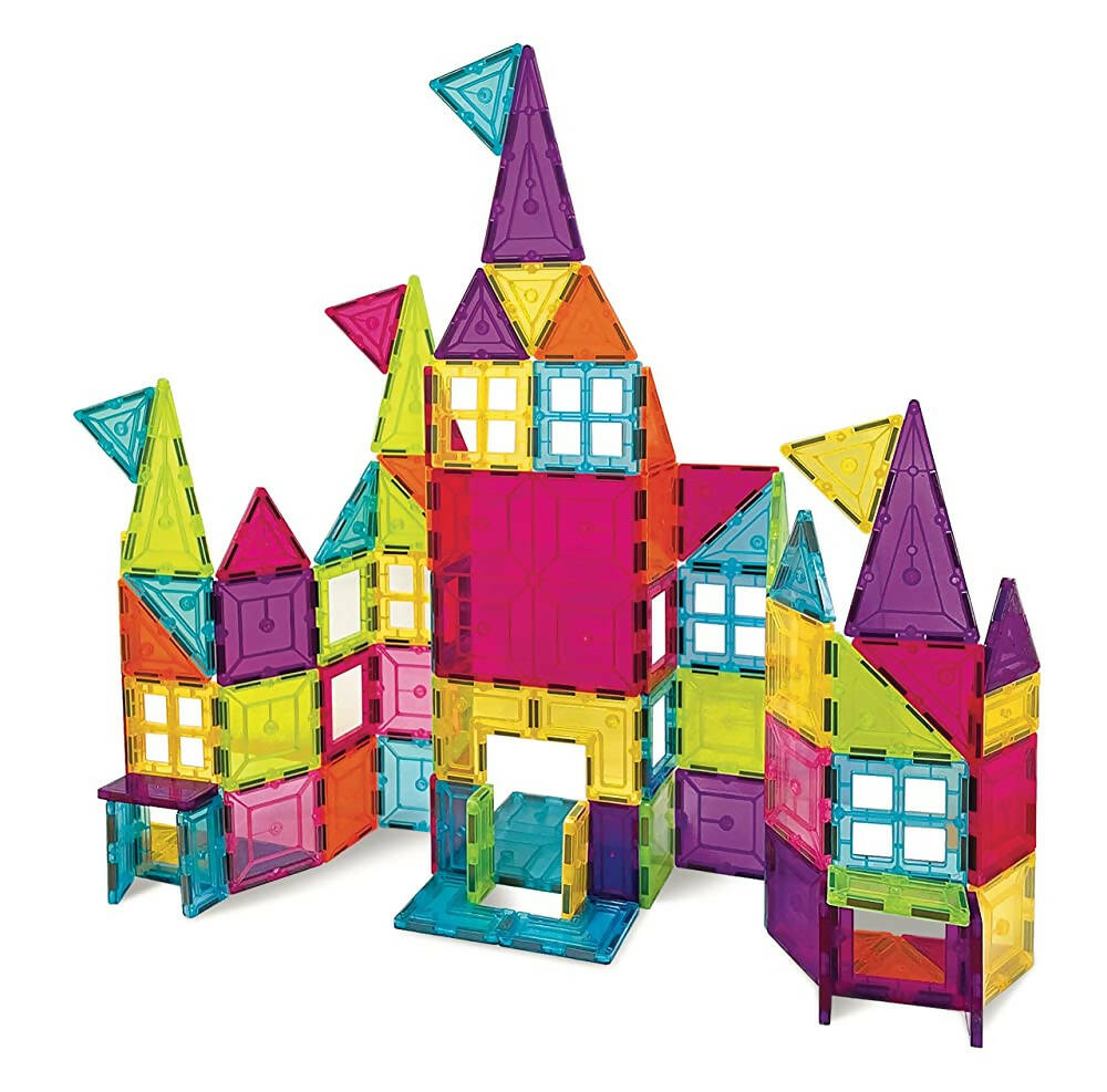 Kipa MagPlay Build A Castle 60 Pcs. Magnetic Tiles Set with Storage Container, Constructing and Creative Toy with Smart Outdoor BagPack for Kids | Grocsy