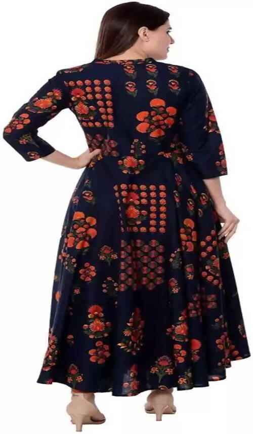 Vamika Coton Navy Blue Party Wear Kurti | Grocsy