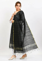 Mominos Fashion Moeza Women's Cotton Zari Box Black Dupatta | Grocsy