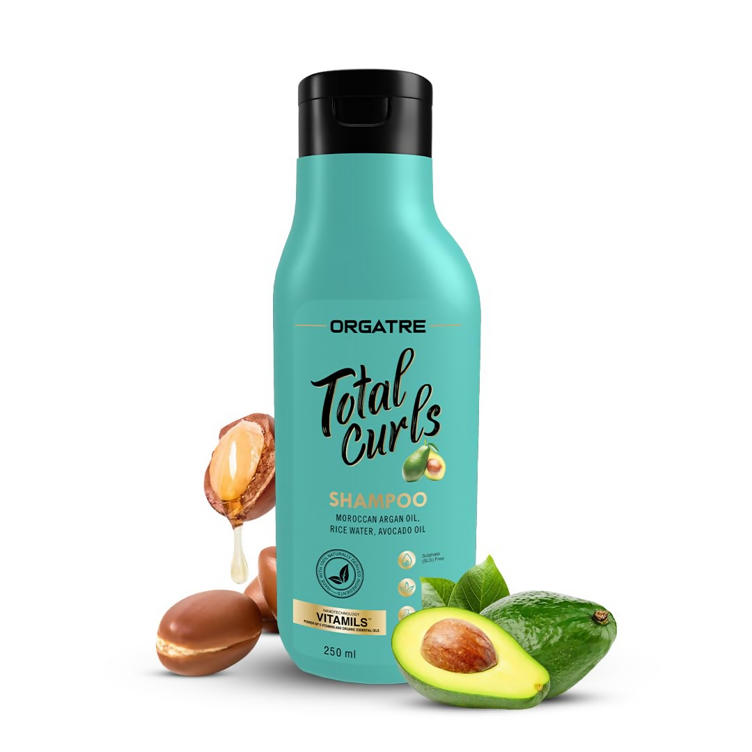 Orgatre Total Curls Shampoo With Rice Water, Argan Oil For Curly Hairs | Grocsy