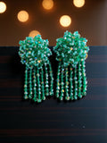 Inhanns Handmade Crystal Water Fall Earrings - Short - Sea Green Small | Grocsy
