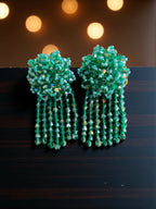Inhanns Handmade Crystal Water Fall Earrings - Short - Sea Green Small | Grocsy