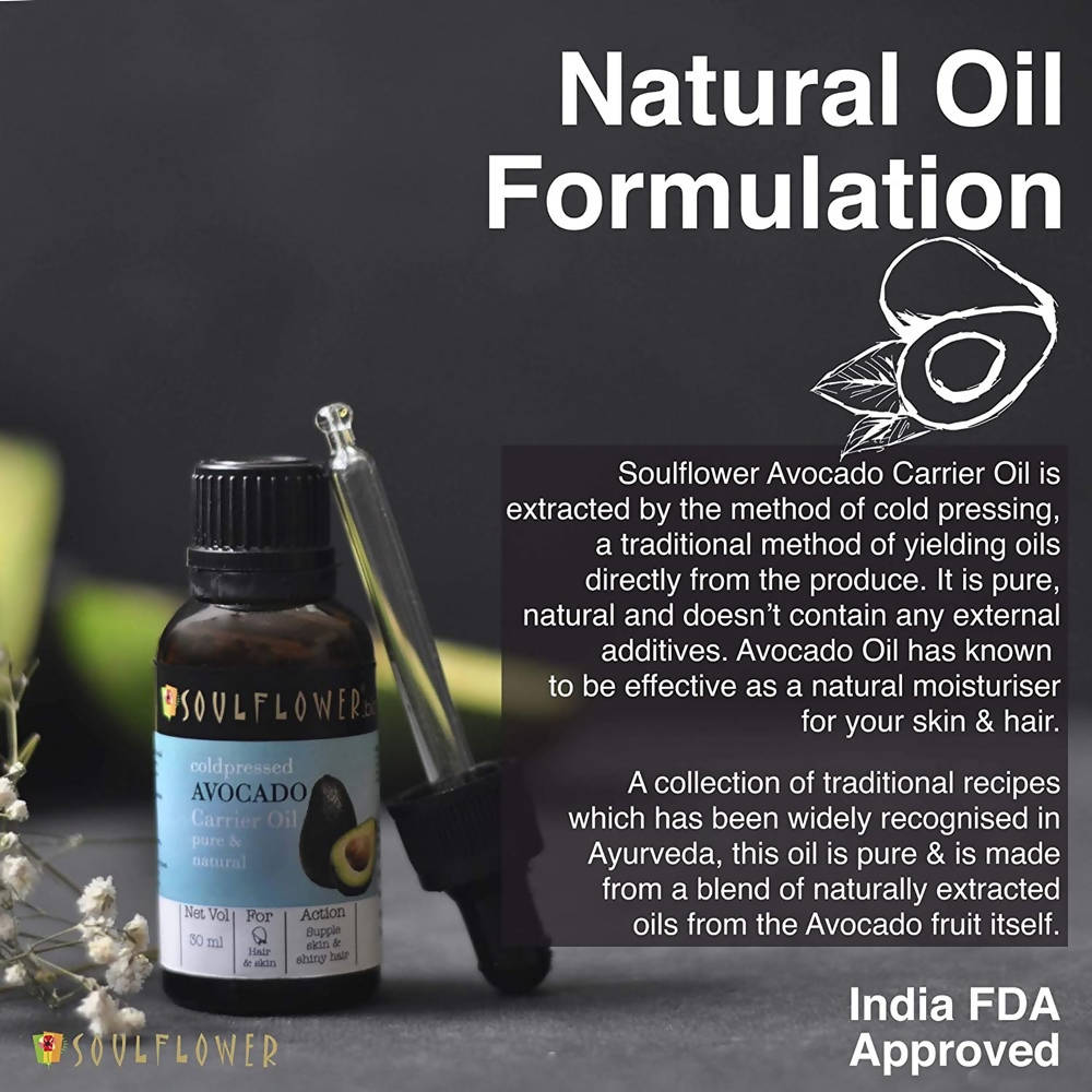 Soulflower Cold Pressed Avocado Carrier Oil Pure & Natural | Grocsy