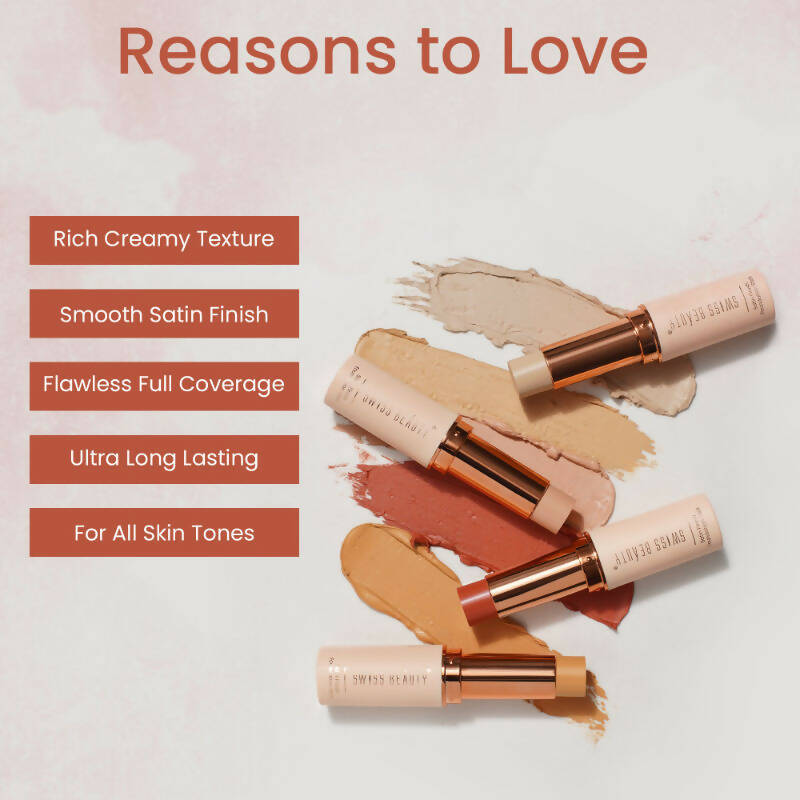 Swiss Beauty Satin Finish Foundation Stick - 04 Sandy | Grocsy