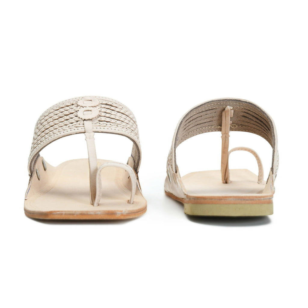 Stepsoft Men'S Natural Square Toe Kolhapuri Chappal | Original Handcrafted Leather Ethnic Slippers | Grocsy