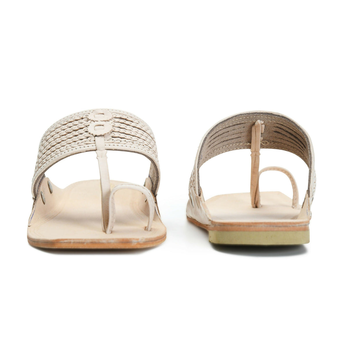 Stepsoft Men'S Natural Square Toe Kolhapuri Chappal | Original Handcrafted Leather Ethnic Slippers | Grocsy