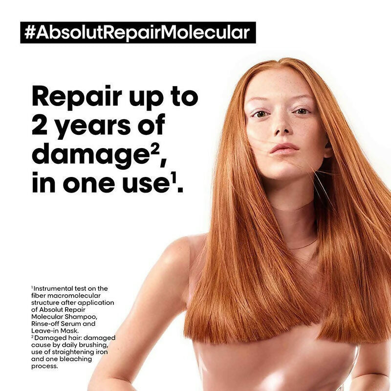 L'Oreal Paris Absolut Repair Molecular Deep Repairing Leave-In Cream For Damaged Hair | Grocsy