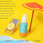 Natural Vibes Vitamin C Sunscreen SPF 50 + - UVA/UVB rays, Blue Light & Pollution Protection | Grocsy
