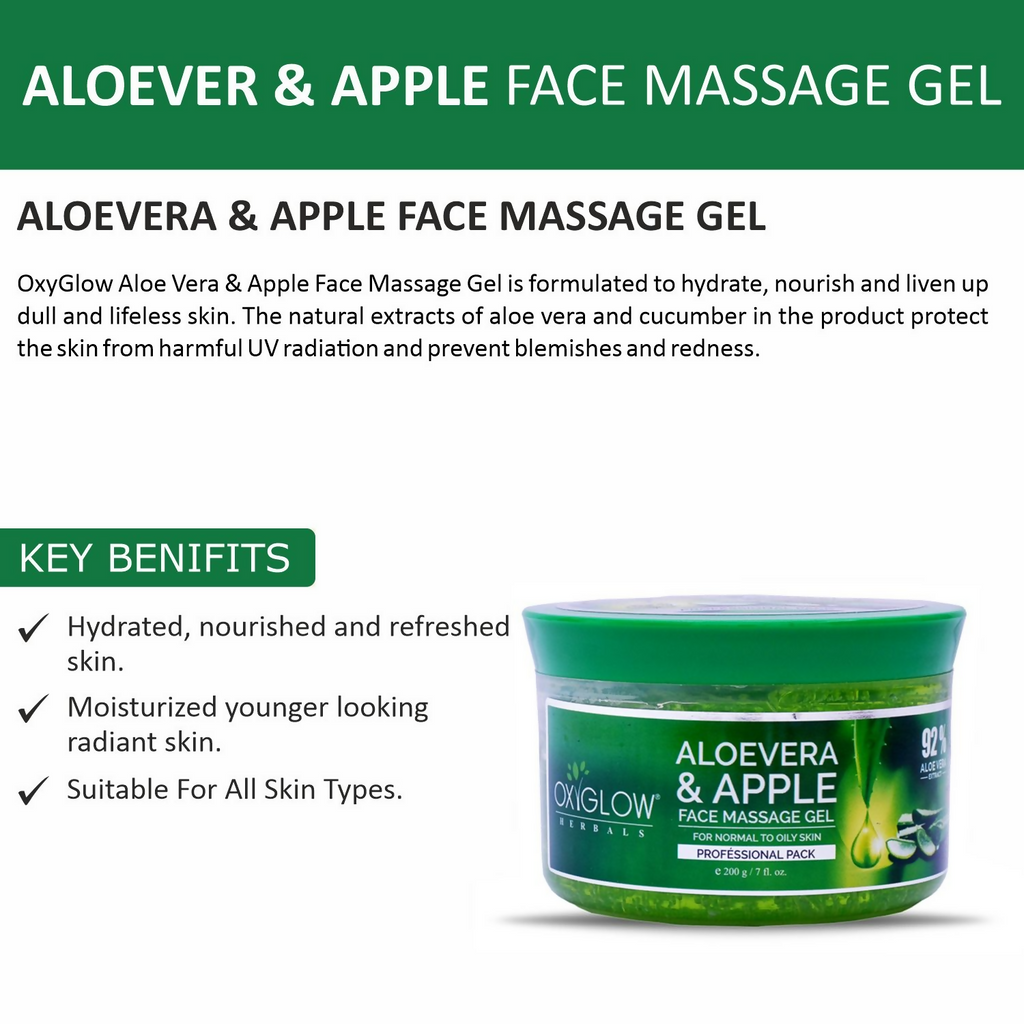 Oxyglow Herbals Aloevera Apple Face Massage Gel | Grocsy