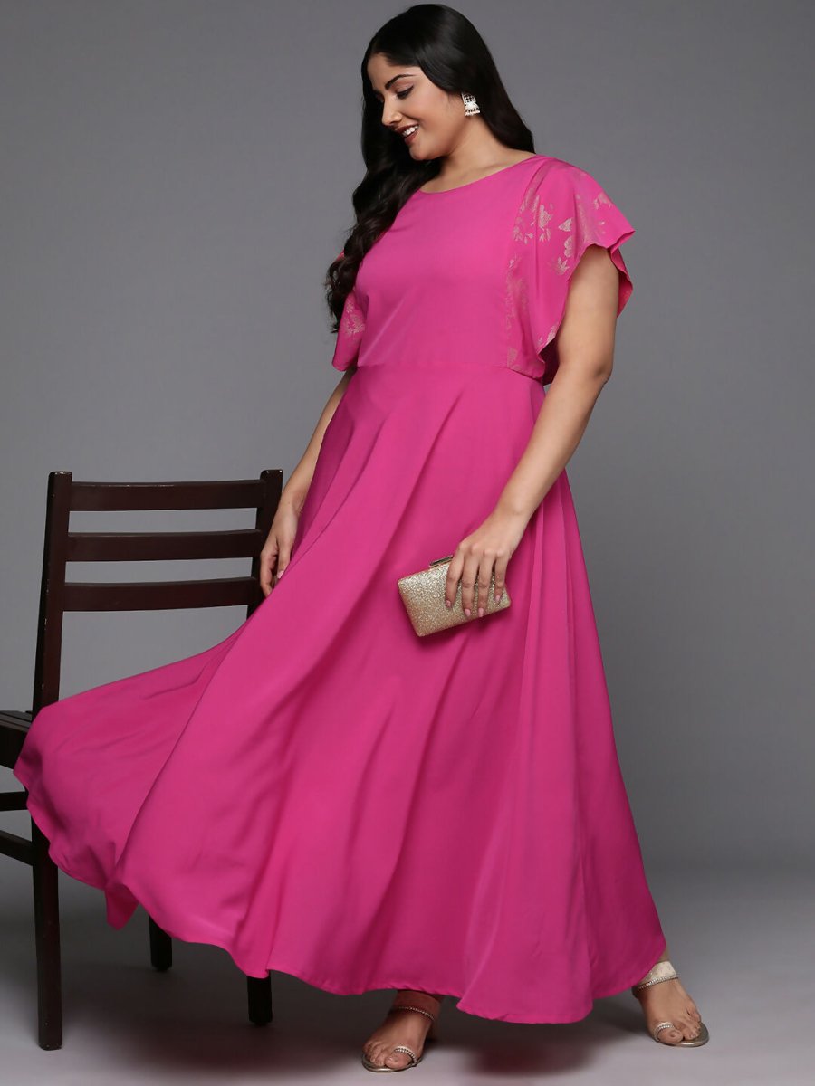 Ahalyaa Women's Traditional wear Ethnic Dress - Pink | Grocsy