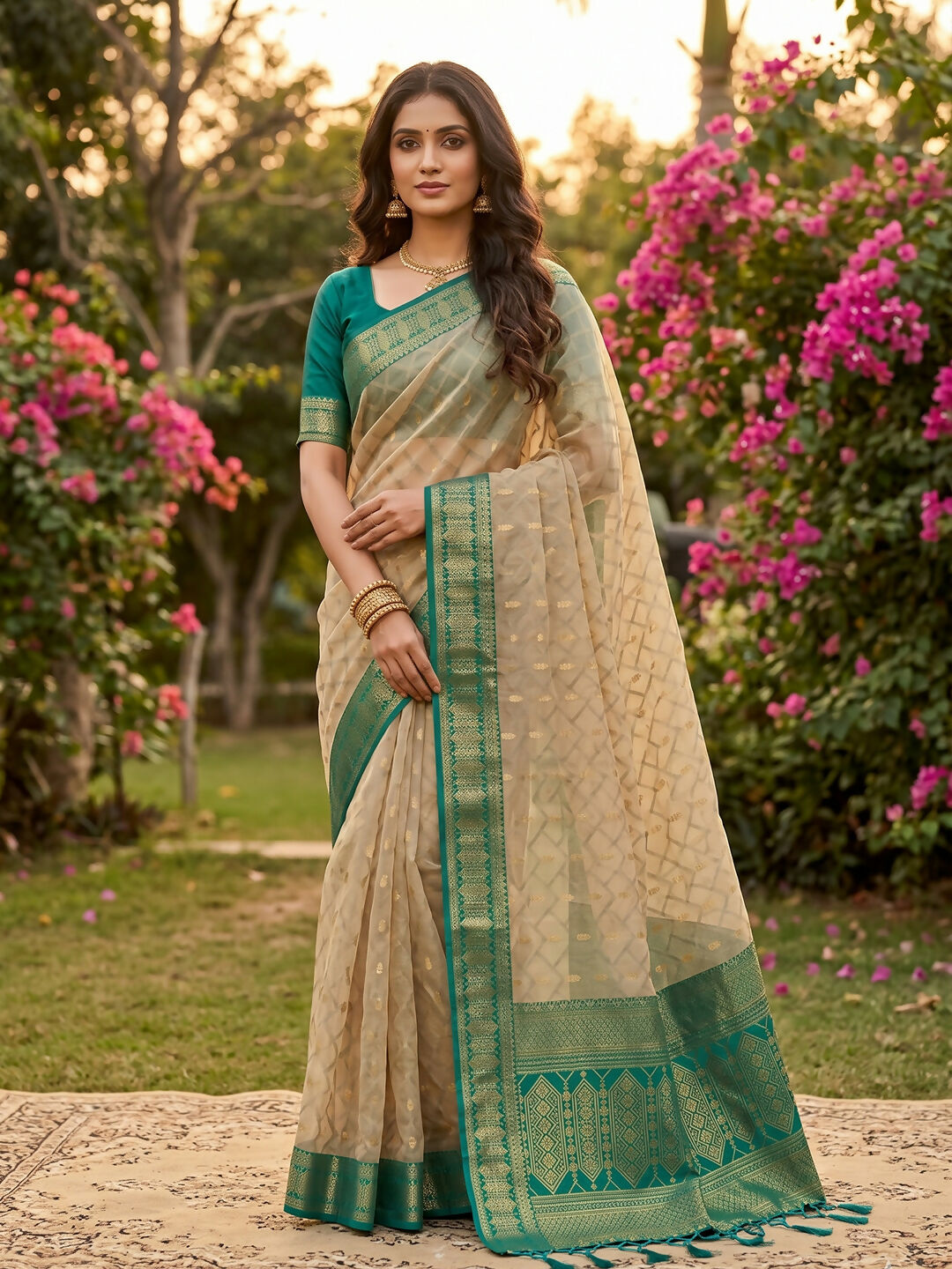 Shree Shyam Fashion Chiku With Rama Cotton Saree | Grocsy