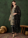 Sangria Printed Straight Kurta, Trouser & Dupatta Set | Grocsy