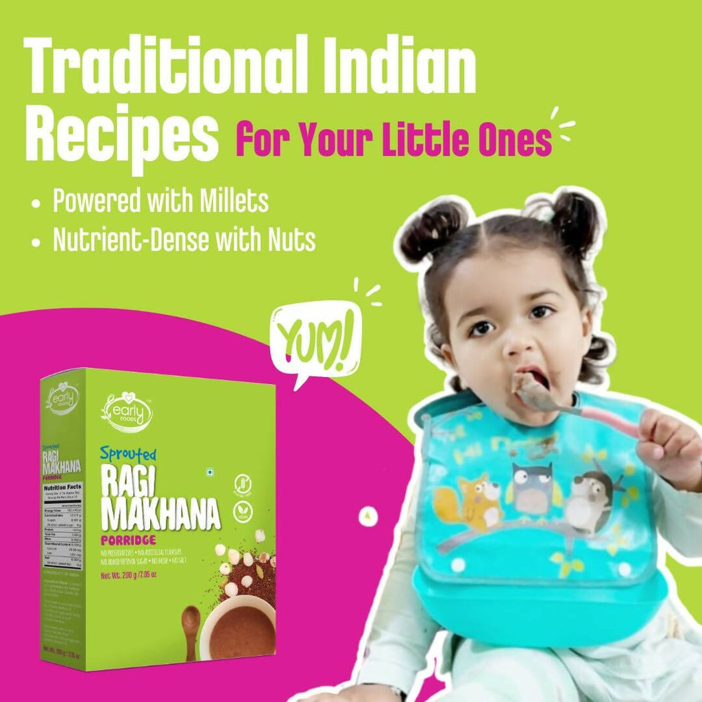Early Foods Sprouted Ragi & Makhana Porridge Mix | Grocsy