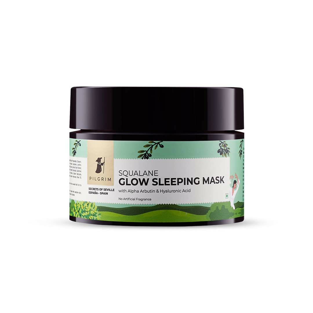 Pilgrim Spanish Glow Sleeping Face Mask with Alpha Arbutin & Hyaluronic Acid For Glowing Skin & Skin Hydration | Grocsy