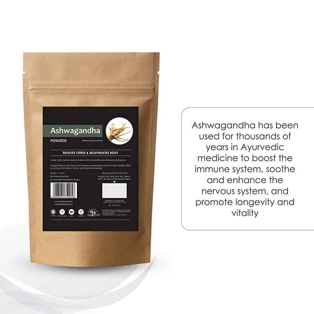 Herb Essential Ashwagandha Root Powder | Grocsy