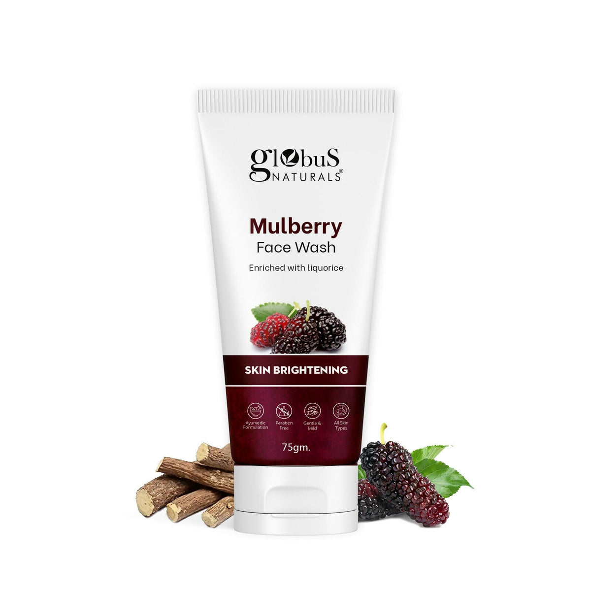 Globus Naturals Mulberry Fairness Face Wash, Suitable For All Skin Types | Grocsy