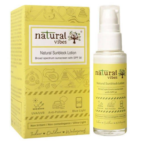 Natural Vibes Sunscreen Lotion with SPF 30 | Grocsy
