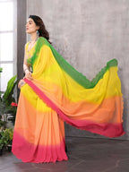 Aafreen Partywear Designer Multi Georgette Fancy Saree | Grocsy