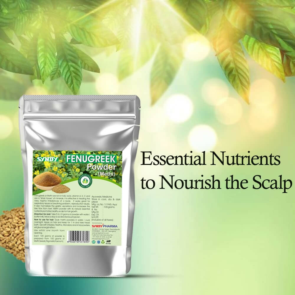 Syndy Pharma Fenugreek Powder (Methi) for Hair & Skin | Grocsy