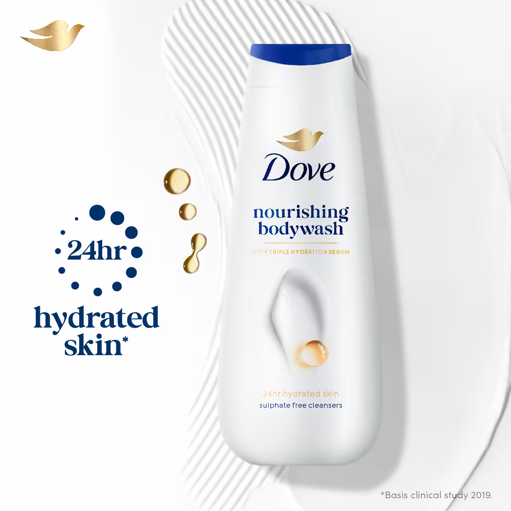 Dove 24 Hr Hydrated Skin Nourishing Body Wash For Soft Smooth Skin | Grocsy