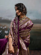 Shree Shyam Fashion Wine Silk Blend Saree | Grocsy