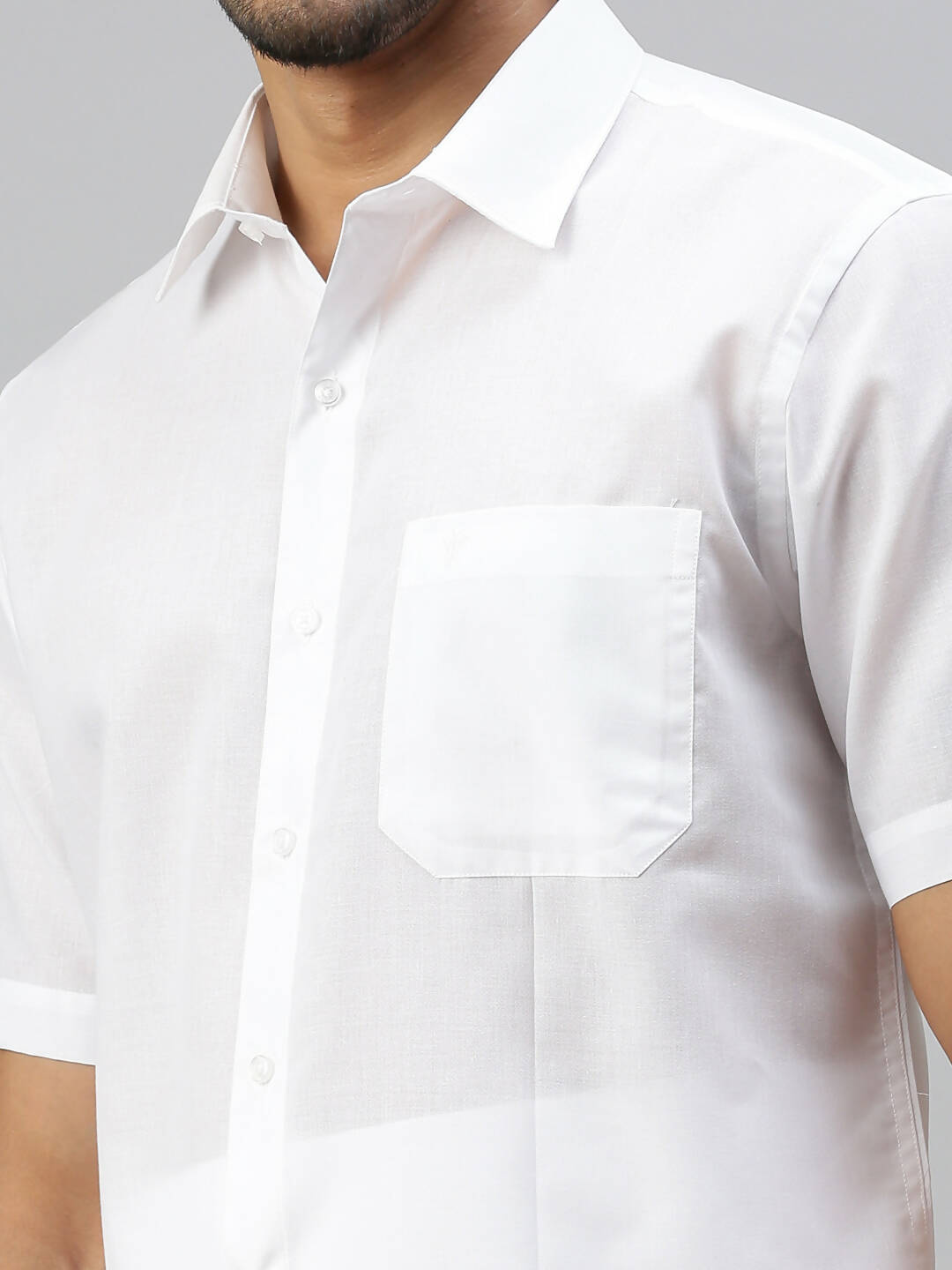 Ramraj Cotton Mens Half Sleeve Formal White Shirt | Grocsy