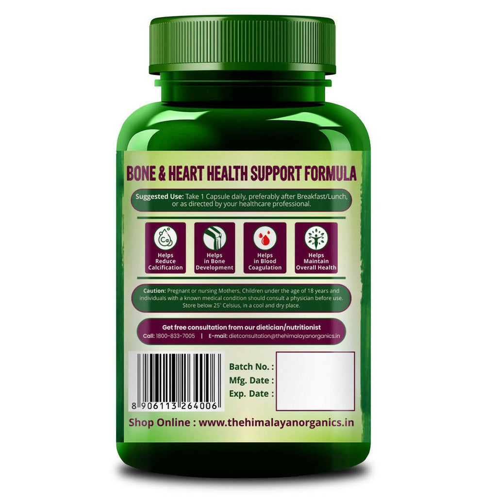 Himalayan Organics Plant Based Vitamin K2 Capsules | Grocsy