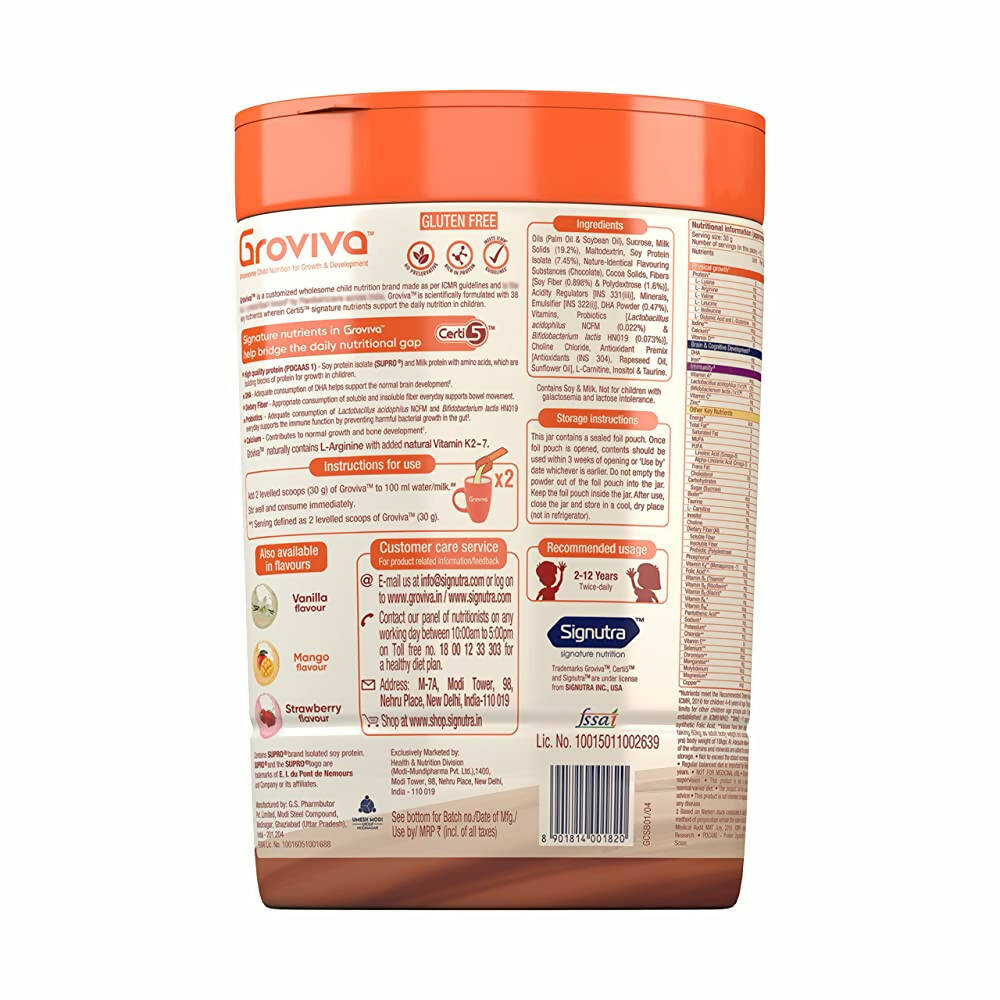 Groviva Wholesome Child Nutrition for Growth & Development-Chocolate | Grocsy