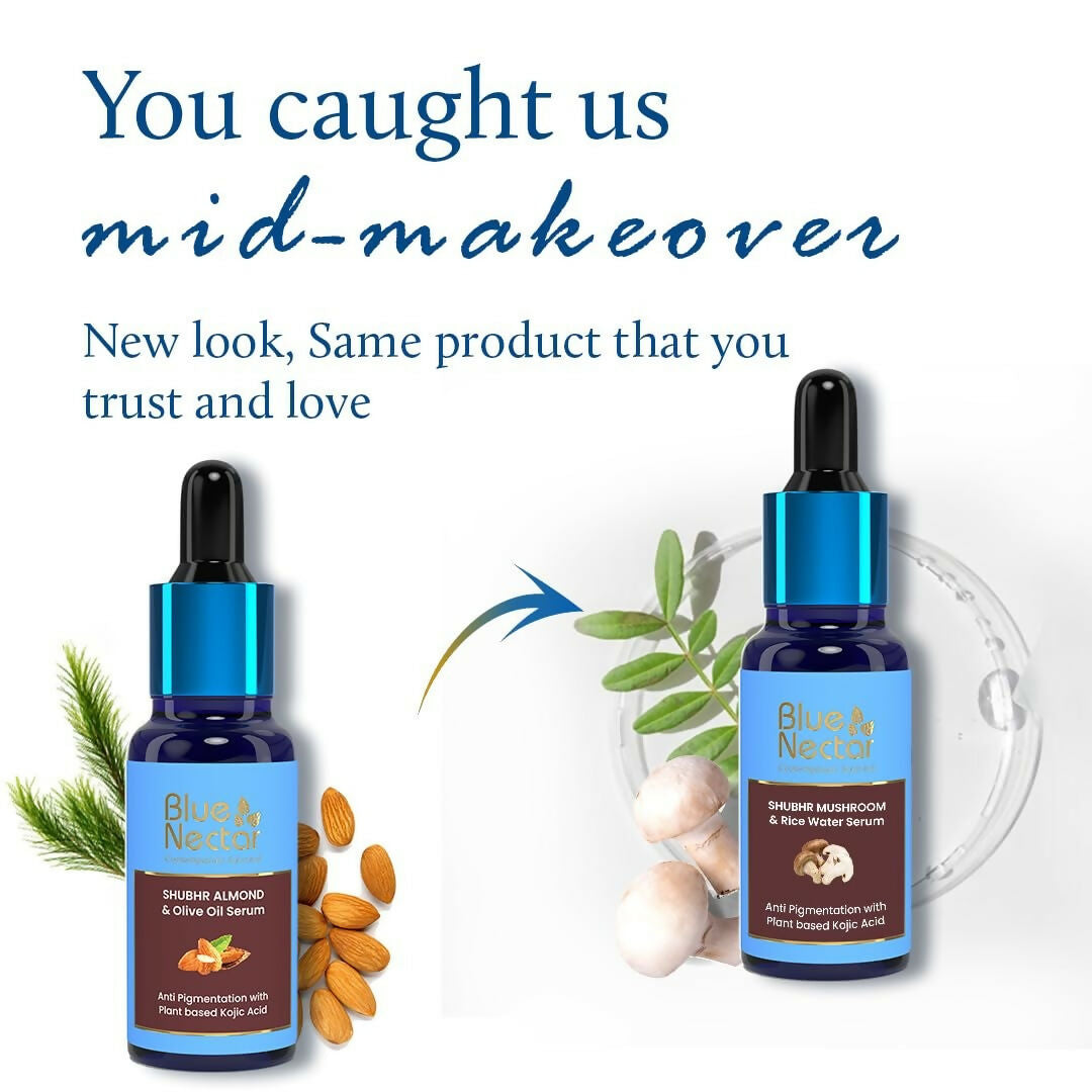 Blue Nectar Plant Based Kojic Acid Serum with Rice Water & Mushroom for Pigmentation & Dark Spots Removal | Grocsy