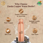Zandu Copper Water Bottle | Grocsy