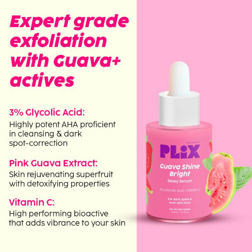 PLIX The Plant Fix Guava Glow With SPF 50+ Sunscreen & 3% Glycolic Acid Serum | Grocsy