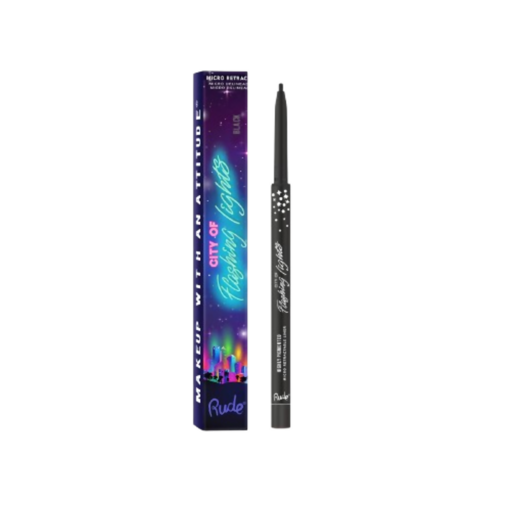 Rude Cosmetics City Of Flashing Lights Micro Retractable Liner - Black | Grocsy